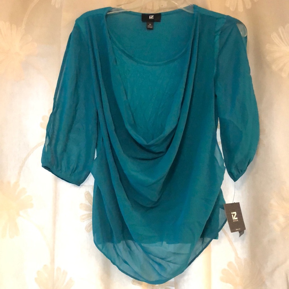 Peacock Colored Blouse